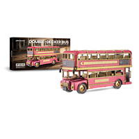 Piececool HP456-RG Bus à deux étages, puzzle 3D en métal, modèle de bus, ensemble de construction, jouet éducatif pour adultes et enfants