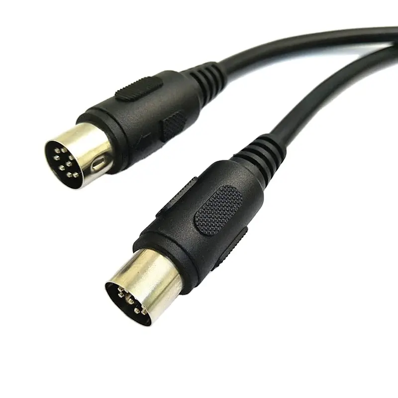 Factory Customized 3/4/5/6/7/8/13 Pin MINI DIN MIDI Cable Male to Female Cable Insert Audio Video Socket Black PVC Carton Box