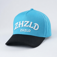 Casquette de baseball personnalisée bicolore à 5 panneaux, en toile de coton brodée, unisexe, avec visière réglable pour l'extérieur