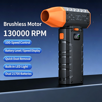 Kipas Portabel Genggam Tanpa Bilah Kecepatan Tinggi 130000RPM Motor Turbo Mini Tanpa Sikat Baterai 3000mAh Lampu LED Lipat Mobil Rumah Tangga