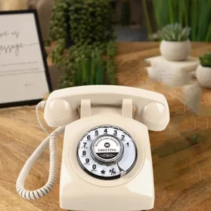 The latest rotary dial phone marriage audio message book phone for wedding beige rotary vintage record antique phone