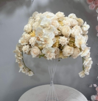 J-FB151 Vente en gros de boules de fleurs rouges artificielles en soie, centres de table pour mariage, décoration de boules de fleurs roses