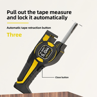 Niveau laser vert rechargeable 2-en-1 à double ligne haute luminosité et ruban à mesurer autobloquant de 5 mètres pour la menuiserie et la construction