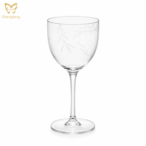 Copas de Cóctel de Vidrio Nick and <span class=keywords><strong>Nora</strong></span> Estilo Art Deco Vintage, Copas de Vino con Tallo Liso Grabado, 6 oz - Product Image 1