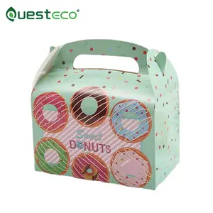 Custom Disposable Food Grade Luxury Small Dozen Mochi Mini Donuts And Cookie Packaging Paper Donut Box For Donut Packing