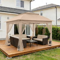Gazebos à toit souple légers et faciles à monter, gazebos de jardin portables en acier avec moustiquaire, gazebi, tonnelles, pavillons