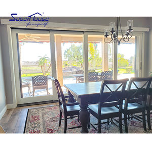 חיצוני אקורדיון כפול פטיו אלומיניום הוריקן עמיד הוכחת זכוכית השפעה מחוון הזזה דלת עם מסכי - Product Image 6