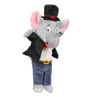 Jouet en peluche éléphant rembourré de coton PP, personnalisable, avec costume, OEM ODM