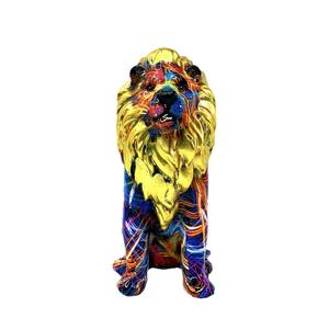 Nuevo Adorno de León Sentado Esculpido en Resina Epoxi de Estilo Chino, Decoración Creativa para Sala de Estar, Entrada y Hogar - Product Image 5