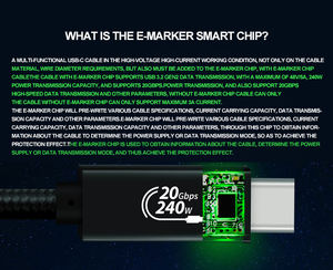 Usb3.<span class=keywords><strong>2</strong></span> जीन <span class=keywords><strong>2</strong></span> प्रकार c से c pd240w फास्ट चार्ज 20gbps हाई स्पीड डेटा ब्रेडेड केबल - Product Image 5