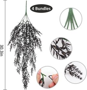 Lifelike Yellow Purple Green Decorative Faux Leaves <b>Plastic</b> Artificial Hanging <b>Plant</b> Vines for Indoor Shop Home Decoration - Product Image 5