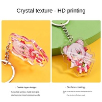 Porte-clés personnalisé en acrylique diamanté, photo numérique, étanche, dessin animé, anime, mini, époxy coloré, paillettes, plastique, imprimé sur mesure