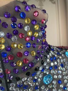 NOVANCE 2017 Amazons Top Sellers Haigh Neck Vintage Colorful Diamonds Ropa Body <span class=keywords><strong>de</strong></span> malla con guantes para fiesta <span class=keywords><strong>de</strong></span> cumpleaños - Product Image 6