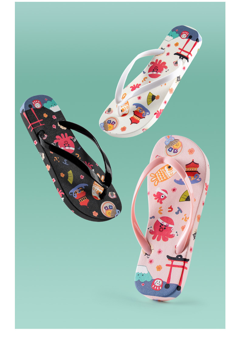 Summer Flip-flops Slippers PVC Non-slip Casual Sandals Beach Shoes Women's Flip Flops