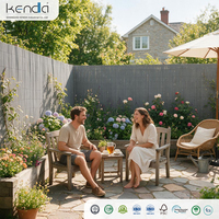Protecteur de clôture en PVC Kenda gris foncé 14 mm à nervure simple, écran d'intimité en PVC pour jardin, durable, résistant à l'eau, pour maisons, villas, cours