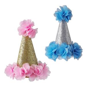 Batı köpek için sevimli prenses şapka seti mutlu doğum günü Bandana kek baskı ve katı tasarım parlayan yüzey ile her mevsim için - Product Image 6