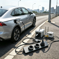 Chargeur EV portable 16A 3,5 kW EVSE pour voiture électrique, prise personnalisée par pays, rail d'alimentation 3 prises V2L Type 2 Type 1 GB/T APP OEM