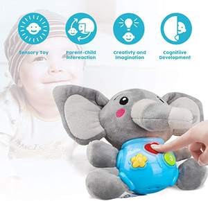 Jouet en peluche en forme d'éléphant pour bébé, Animal mignon, avec <span class=keywords><strong>musique</strong></span> et lumière LED, pour l'apprentissage des enfants, Offre Spéciale - Product Image 3