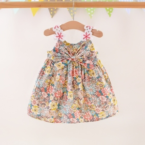 Nouvelle Collection : Robe d'été pour Bébé Fille, Motif Floral, Bretelles à Nœuds, Décoration Élégante - Product Image 2