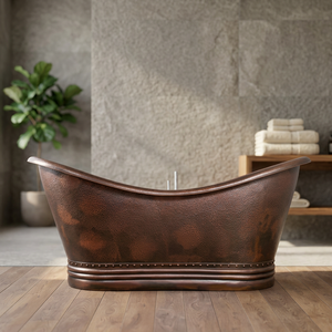 Baignoire autoportante ovale en cuivre à pieds de griffe, baignoire en métal artisanale pour la maison et l'hôtel - Artisanat indien - Product Image 1