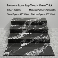Carreaux de marche d'escalier en céramique à texture imitation pierre luxueuse 1200x470mm Bords incurvés Antidérapants Mur intérieur Supermarché
