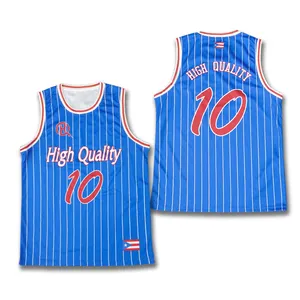 Custom Design Blue Sublimation Pattern Streetwear Basketball Jersey