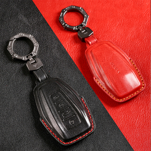 Housse de clé de voiture en cuir véritable pour Geely Binyue Boyue Borui accessoires Clés Coque de clé de voiture faite à la main - Product Image 2