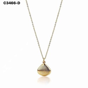 Amy Amy Shell Pendant Necklace Stainless Steel <b>Silver</b> Plated Minimalist Women's Everyday Jewelry Gift Fashion Necklaces - Product Image 2