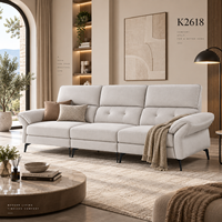 Loveseat <strong>Sofa</strong> with Storage Ottoman Mid- Modern Fabric Button-Tufted Upholstered <strong>Sofa</strong> with Wood Legs for Living Room