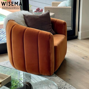 WISEMAX – <span class=keywords><strong>fauteuil</strong></span> <span class=keywords><strong>pivotant</strong></span> en velours pour la maison, tissu de luxe, chaises de salon occasionnelles, moderne, italien - Product Image 3