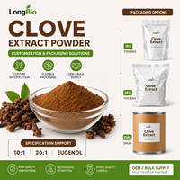LongBio Extrait Naturel de Clou de Girofle en Poudre Syzygium Aromaticum 10:1 20:1 Ingrédient Herbal à base d'Eugénol Complément Alimentaire Fourniture en Vrac OEM