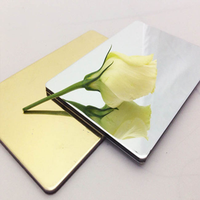 Panneaux composites en aluminium (ACP) pour revêtement mural extérieur, 3 mm et 4 mm, finition miroir doré