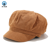 Chapeau moelleux à noyau clair de couleur unie chapeau de bec de canard à la mode polyvalent automne et hiver chapeau de peintre artistique britannique rétro octogonal