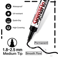 Marqueur d'art à bout rond imperméable non effaçable de haute qualité marqueur permanent à base d'huile de stylo de peinture noire pour n'importe quelle Surface