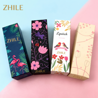 Boîtes en carton enduit écologiques personnalisées avec logo imprimé, en matériaux recyclés, pour maquillage, boîte cadeau colorée pour rouge à lèvres, huile essentielle