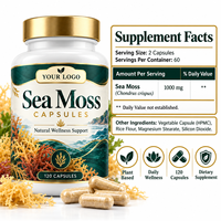 Capsules de mousse de mer en marque privée OEM, 1000 mg, 120 capsules, complément alimentaire naturel à base de plantes