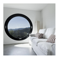 Ventana Redonda Fija de Vidrio/Ventanas Circulares Abatibles de Aluminio con Vidrio Estándar, Ventana Abatible de Aleación de Aluminio para Apartamento, Resistente al Viento