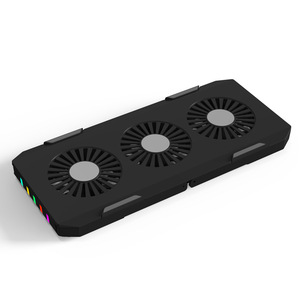 Support de refroidissement pour ordinateur portable X1, <span class=keywords><strong>refroidisseur</strong></span> d'air pour ordinateur portable en plastique avec trois ventilateurs, radiateur de 12 à 17 pouces pour <span class=keywords><strong>MacBook</strong></span> - Product Image 3