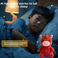 Jouet en peluche éducatif IA - Compagnon intelligent et compagnon de jeu amusant, modèle Cheval Flamme Rouge, rembourré en coton PP