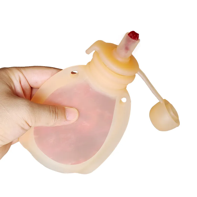 Lanche de silicone para bebê, saco de alimentação reutilizável para suco de bebê