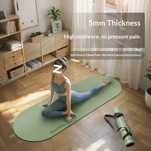 Tapete de Yoga con Logotipo Personalizado, Forma Ovalada, para Gimnasio en Casa, Antideslizante, Absorbente de Impactos, Transpirable, Silencioso, con Rodilleras para <span class=keywords><strong>Pilates</strong></span> - Product Image 4