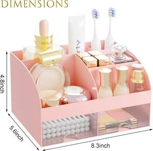 Organizador de Escritorio Transparente de Plástico de un Solo Nivel, Gabinete de Almacenamiento para Estudiantes, Organizador de Artículos Diversos para Oficina, Cajón Pequeño para Montar en la Pared - Product Image 4