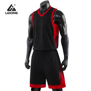 Plain black and red basketball jersey Clearance