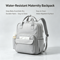 Sac à langer OEM grand format pour week-end, sac à dos de voyage imperméable en tissu Oxford avec fermeture éclair, sac à dos à couches pour bébé pour femmes
