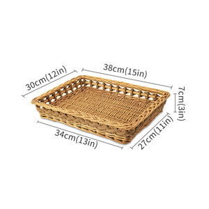 Handgemaakte natuurlijke wilgenmand, rechthoekige opbergmand met handvat voor thuisdecoratie, picknick, cadeau, rustieke wilgenmand - Product Image 6