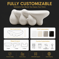 Comptoir de réception en PRF laqué haute brillance, moulé monobloc sans joint en forme de goutte liquide, personnalisé pour hôtel, salon, bureau, salle de sport