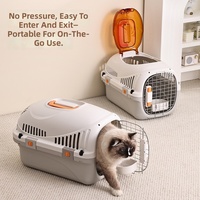 Cage de transport portable en plastique durable pour animaux de compagnie avec bouton-pression, grande capacité pour chats et petits chiens, vente en gros