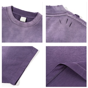 T-shirt TKAN701D personnalisé, grande taille, vintage, délavé, 100% coton, poids lourd, streetwear, uni, t-shirt de luxe pour homme, coupe décontractée - Product Image 2