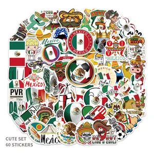 60Pcs מקסיקני סגנון אישיות לוגו גרפיטי מדבקות עבור מחשב נייד טלפון בקבוק נייד מקסיקו מצחיק קריקטורה ויניל מדבקת חבילות