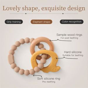Mordedor de silicona de grado alimenticio unisex para recién nacidos, sin BPA, con sonajero, pulsera suave de dibujos animados, juguetes de dentición para bebés - Product Image 5